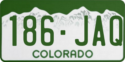 CO license plate 186JAQ