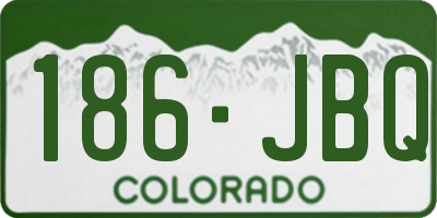 CO license plate 186JBQ