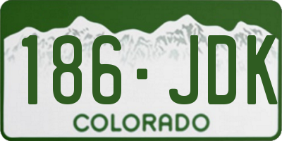 CO license plate 186JDK