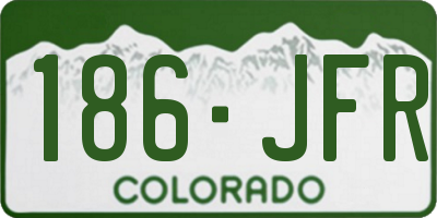 CO license plate 186JFR