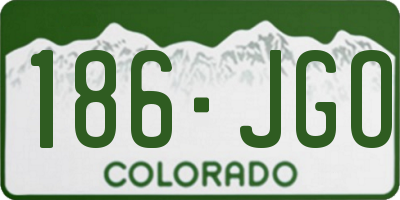 CO license plate 186JGO