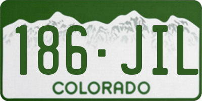 CO license plate 186JIL