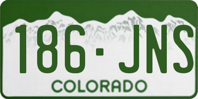 CO license plate 186JNS