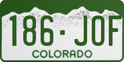 CO license plate 186JOF