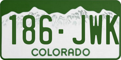 CO license plate 186JWK