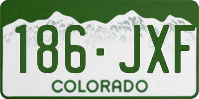CO license plate 186JXF