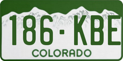 CO license plate 186KBE