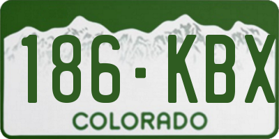 CO license plate 186KBX