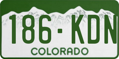 CO license plate 186KDN