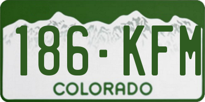 CO license plate 186KFM