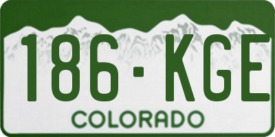 CO license plate 186KGE