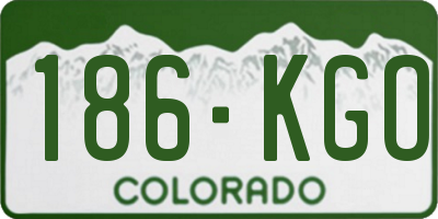 CO license plate 186KGO