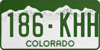 CO license plate 186KHH