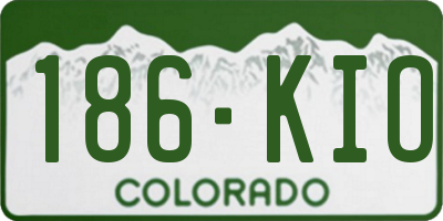 CO license plate 186KIO