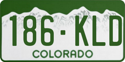 CO license plate 186KLD