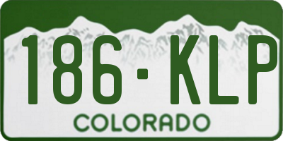 CO license plate 186KLP