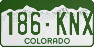 CO license plate 186KNX