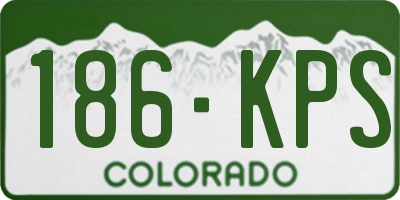 CO license plate 186KPS