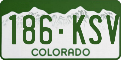 CO license plate 186KSV