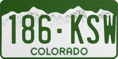 CO license plate 186KSW