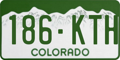 CO license plate 186KTH