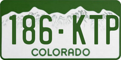 CO license plate 186KTP