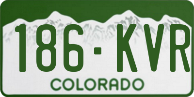 CO license plate 186KVR