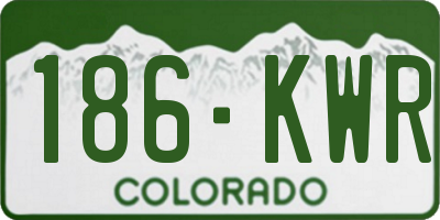 CO license plate 186KWR