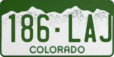 CO license plate 186LAJ