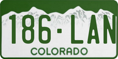 CO license plate 186LAN