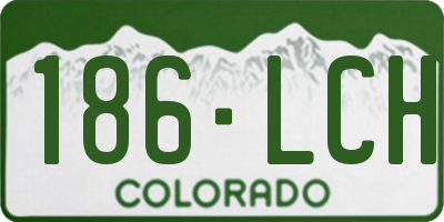 CO license plate 186LCH