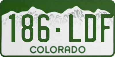 CO license plate 186LDF