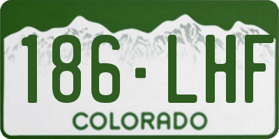 CO license plate 186LHF