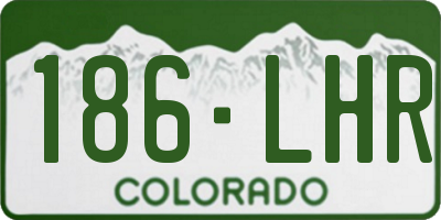 CO license plate 186LHR