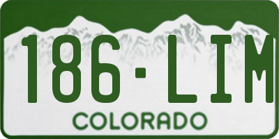 CO license plate 186LIM