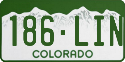 CO license plate 186LIN