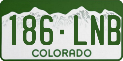 CO license plate 186LNB