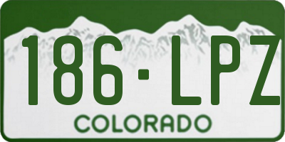CO license plate 186LPZ