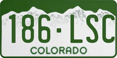 CO license plate 186LSC