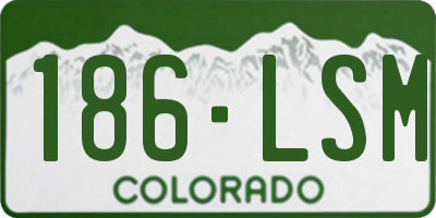 CO license plate 186LSM