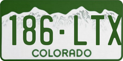 CO license plate 186LTX