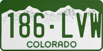 CO license plate 186LVW