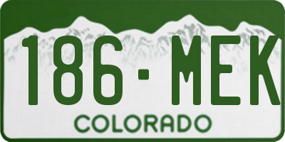 CO license plate 186MEK