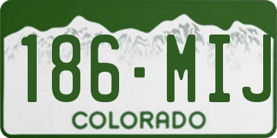 CO license plate 186MIJ