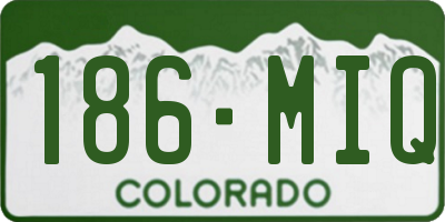 CO license plate 186MIQ
