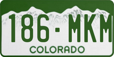 CO license plate 186MKM