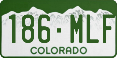 CO license plate 186MLF
