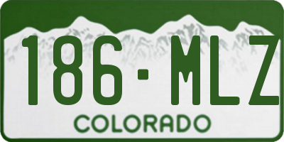 CO license plate 186MLZ
