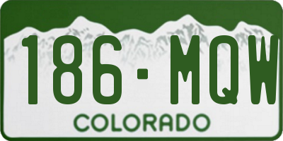 CO license plate 186MQW