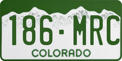 CO license plate 186MRC